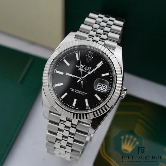 Rolex Datejust – White Rolesor & Stainless Steel (Black Dial)