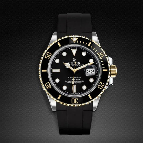 Rolex Submariner Date – Two-Tone Yellow Gold & Steel (Black Dial on Oysterflex-Style Strap)