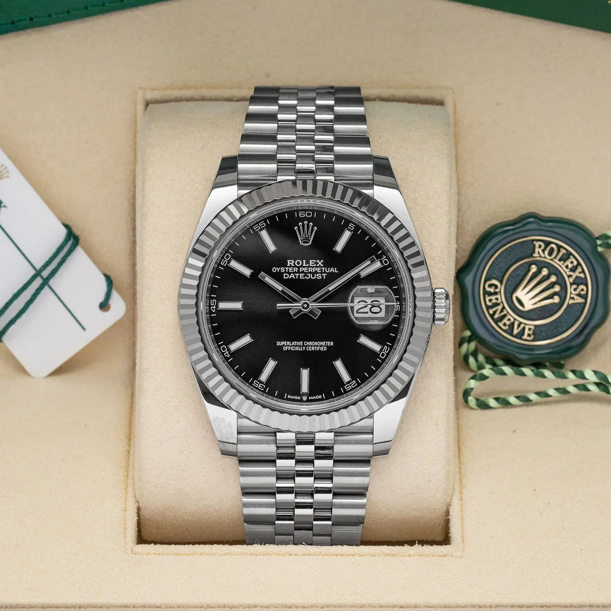 Rolex Datejust – White Rolesor & Stainless Steel (Black Dial)