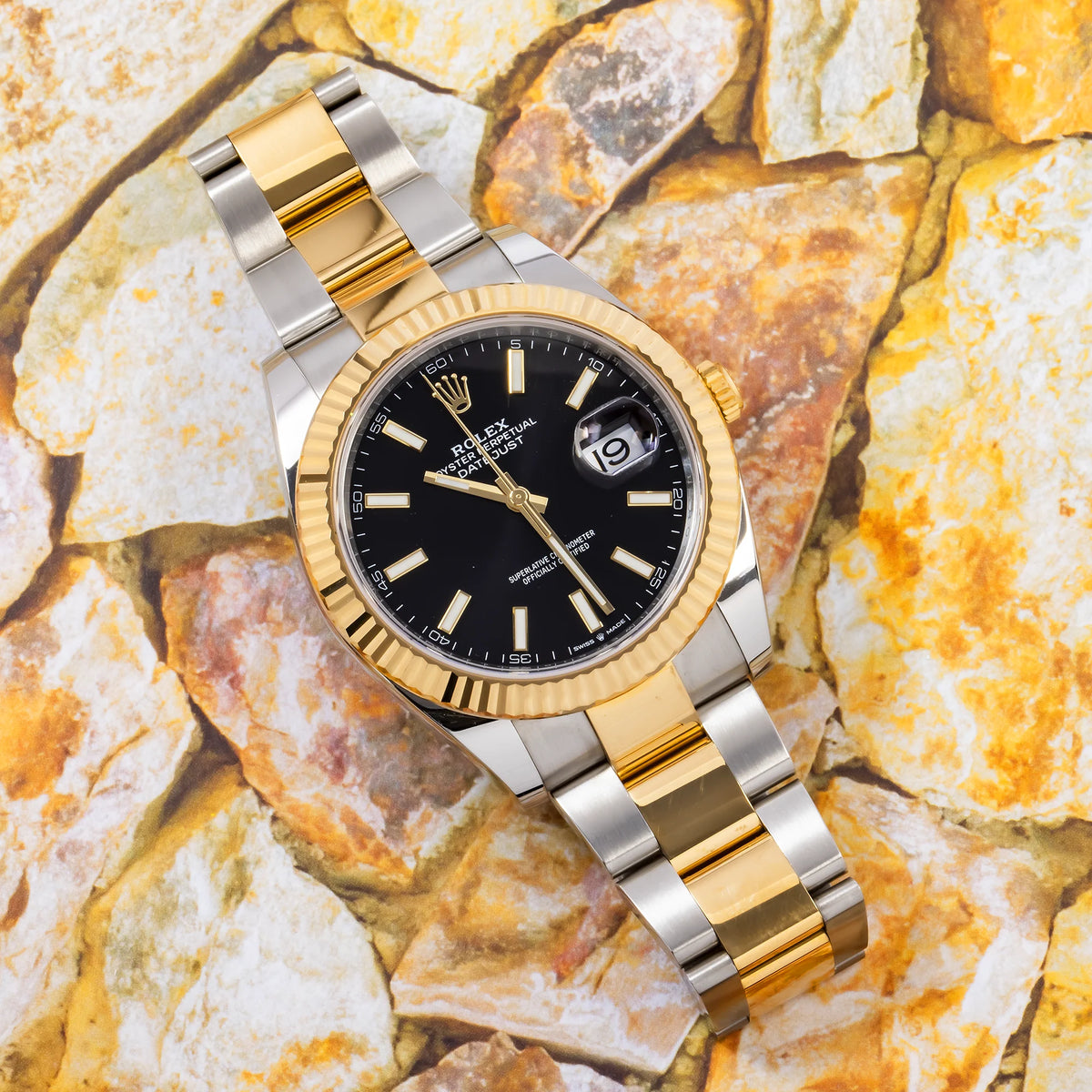 Rolex Datejust – Two-Tone Black Dial & Fluted Bezel