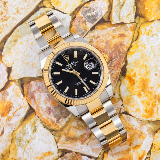 Rolex Datejust – Two-Tone Black Dial & Fluted Bezel