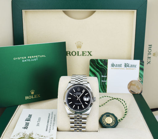Rolex Datejust – White Rolesor & Stainless Steel (Black Dial)